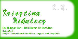 krisztina mikulecz business card